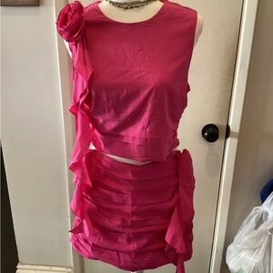 Abercrombie & Fitch Vibrant Pink Mini Skort Set, NWT